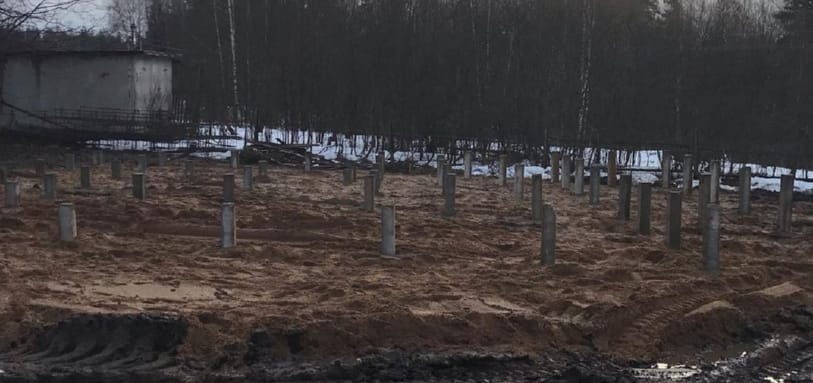 Фундамент на забивных ЖБ сваях