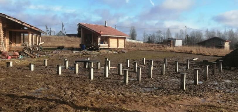 Фундамент на забивных ЖБ сваях